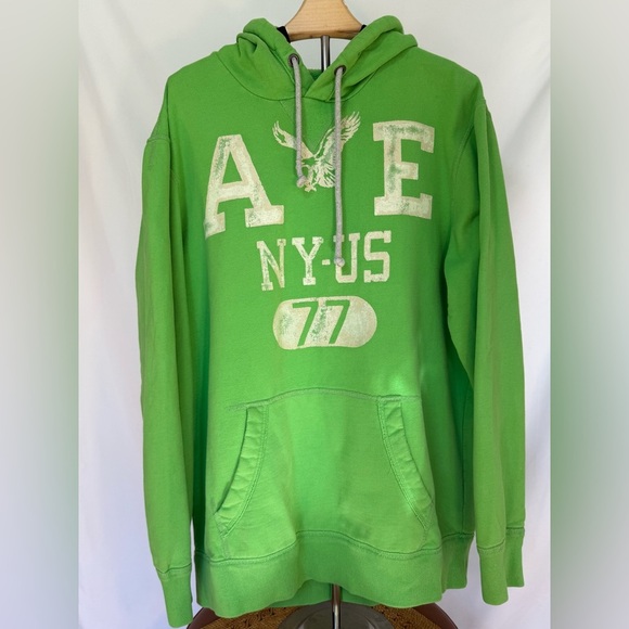 American Eagle Outfitters Green Graphic Hoodie XLT Athletic Fit - Picture 1 of 5